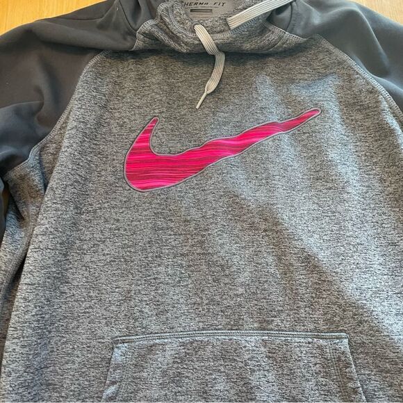 Women’s Nike thermafit hoodie sweatshirt size XL charcoal gray pink - Picture 4 of 6
